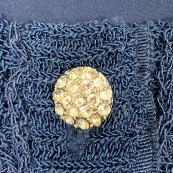 Princess Vera Wang Cropped Blue Cardigan Size Junior’s Large Small Flaw - Picture 6 of 15